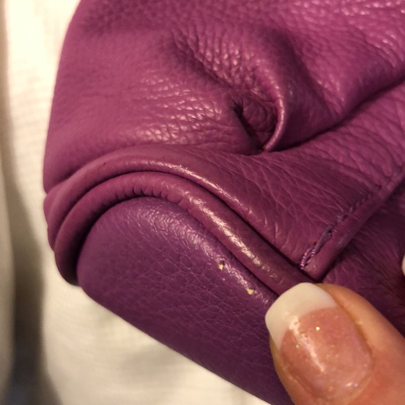 Clark’s Genuine Leather Satchel Purple Purse - Picture 14 of 14
